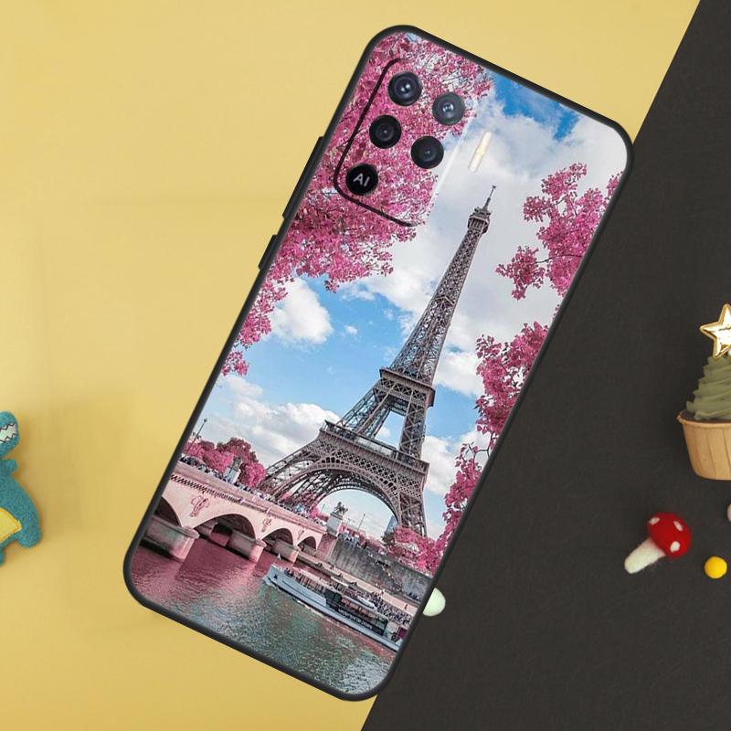 France Paris Eiffel Tower Case For Oppo A60 A80 A40 A15 A16 A17 A57 A94 A74 A54 A76 A96 A18 A38 A58 A78 A98 A5 A6 Pro