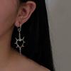 Y2K Punk Hollow Thorn Love Heart Pendant Earrings for Women Vintage Unusual Stainless Steel Ear Buckle Zircon Party Accessories