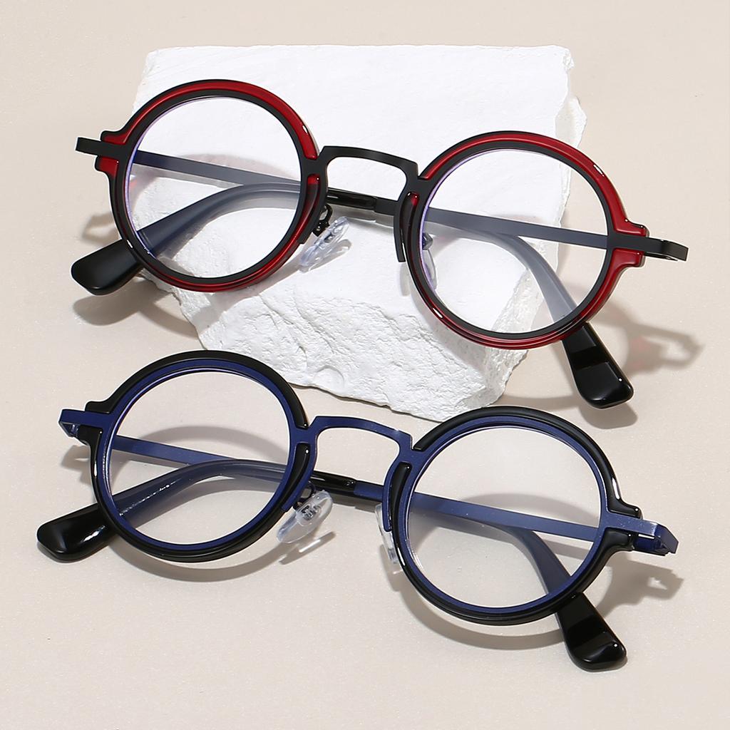 Punk Round Glasses Men Fashion Blue Light Blocking Eyewear Women Trendy Vintage Brand Design Optical Frames for Reading