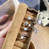 Zircon Moonstone Open Ring Irregular Love Snowflake Niche Light Luxury High-End Personality Ring