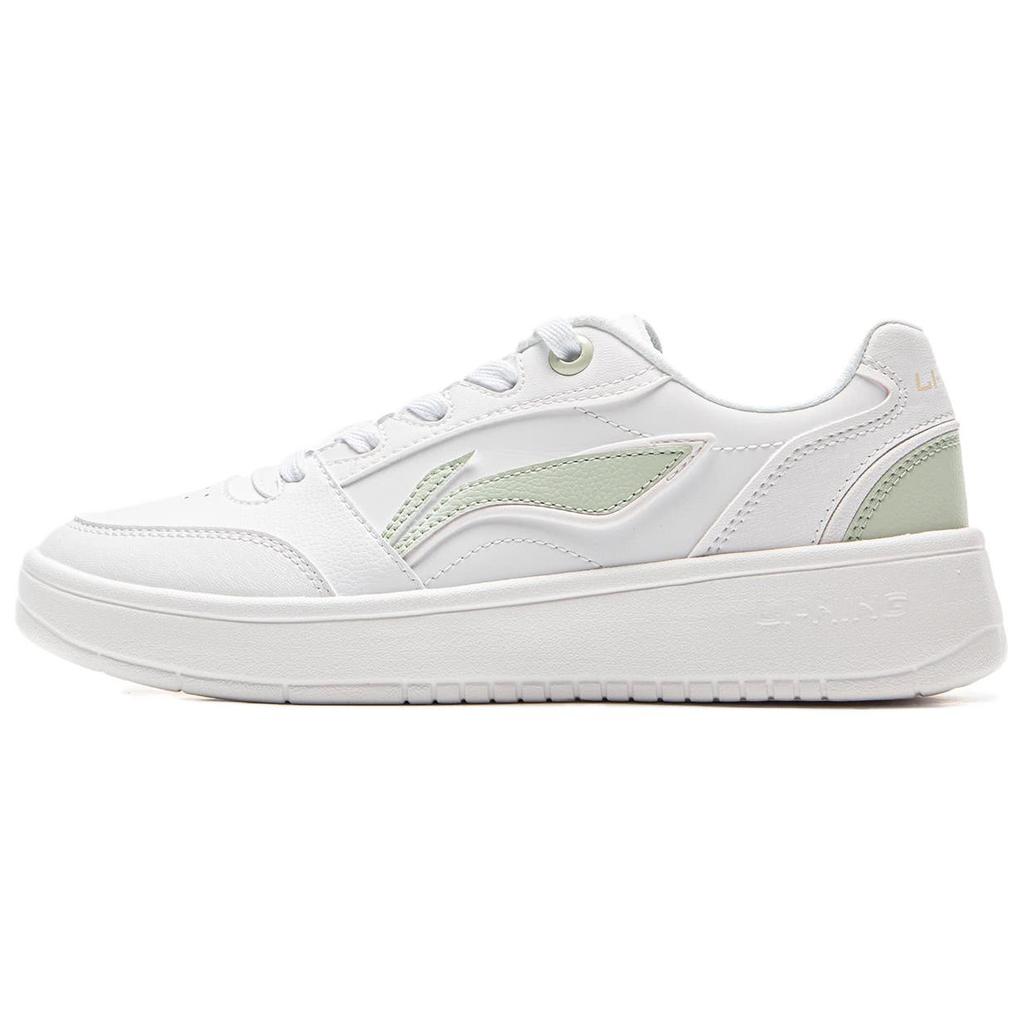 New LiNing Yuanbao V3 Anti Slip Wear Resistant Low Top Skateboard Shoes Women's White Green AGCV108-2