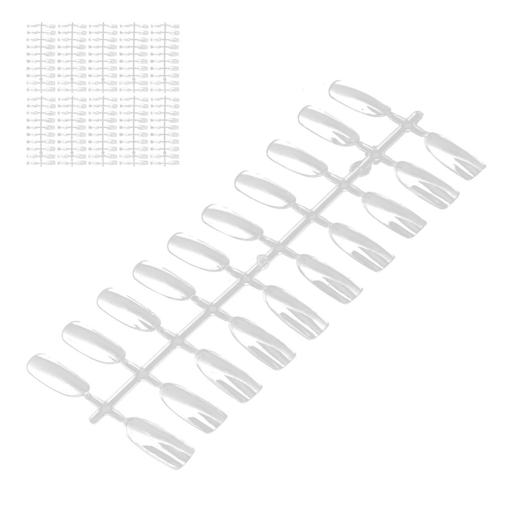 200pcs False Nail Tips Transparent Nail Art Color Style Display Tips Nail Art Supplies