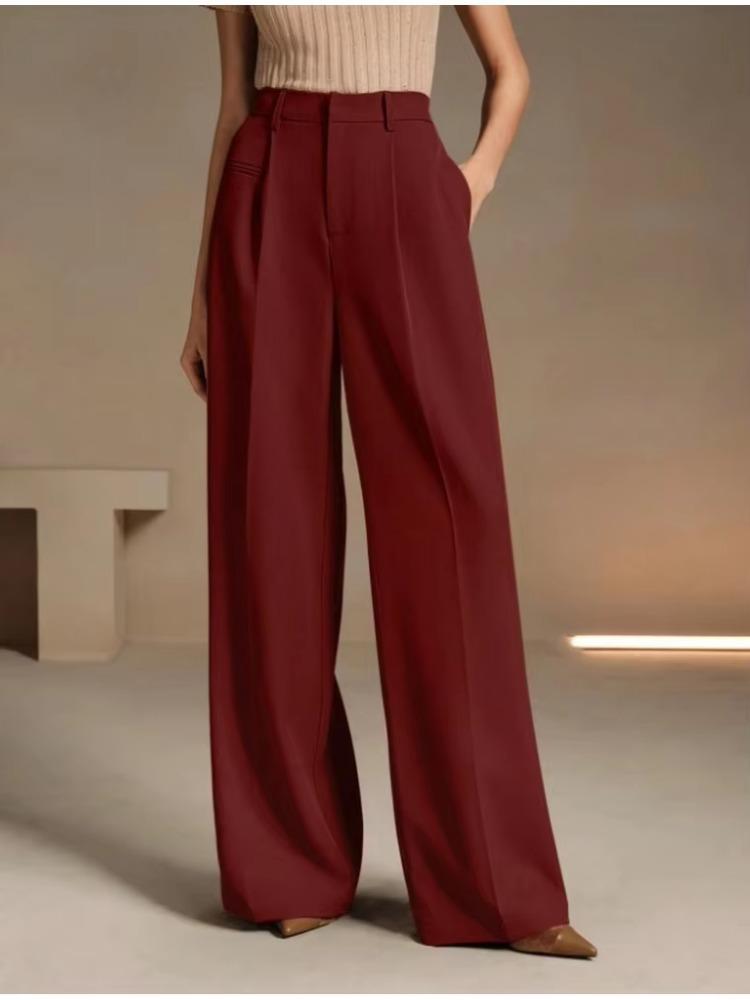 2026 New Fashion Loose Women Long Pants Autumn and Winter New Straight Mopping Drape Suit Pants Casual Commuter High Waisted Trousers