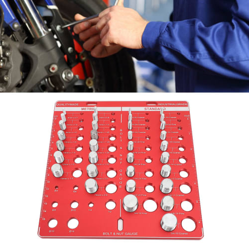 34 Nut and Bolt Thread Checker, Aluminum Alloy Nut and Bolt Size Gauge, Bolt and Nut Identification Gauge, High Precision Bolt and Nut Measuring Tool,