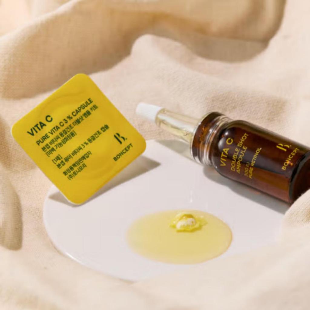 [BONCEPT] [Daiso] 300IU Pure Retinol Double Shot Ampoule Kit (Ampoule + Capsule) 3types