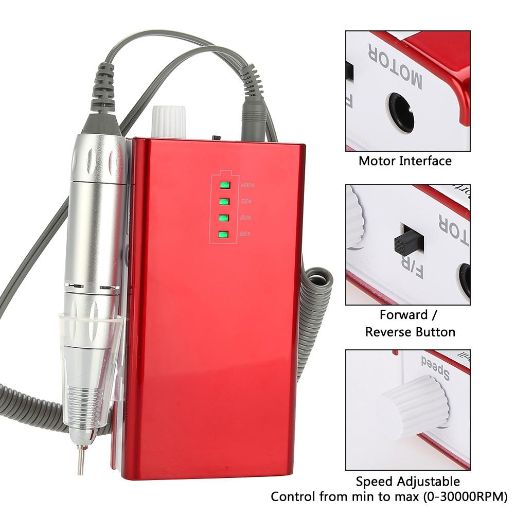 Przenośna Akumulatorowa Elektryczna Maszynka do Paznokci 30000 RPM Bezprzewodowa Maszynka do Manicure Pedicure