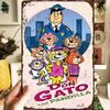 1 st Vintage "Don Gato Y Su Pandilla" Metallplåtskylt - Färgglada Animerade Karaktärer Väggkonst, Vatten- & Dammtålig Aluminiumdekor