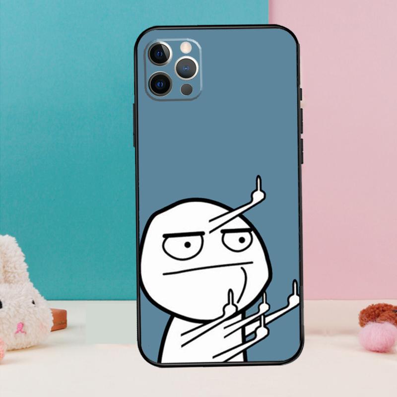 Funny Man Middle Finger Phone Case For iPhone 17 Air 16 15 14 13 11 12 Pro Max 12 13 Mini 15 16 Plus 16e Cover Coque