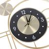 Wall Clock for Living Room Decor Metal Deer Horn Swinging Gold Pendulum Geometric Wall Clock Decor for Office Bedroom