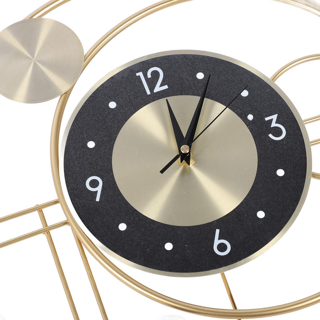 Wall Clock for Living Room Decor Metal Deer Horn Swinging Gold Pendulum Geometric Wall Clock Decor for Office Bedroom