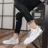 Men Pu White Shoes Male Lace Up Casual Sneakers  Spring Autumn Man Walk Sneakers Fashion Shoe Solid