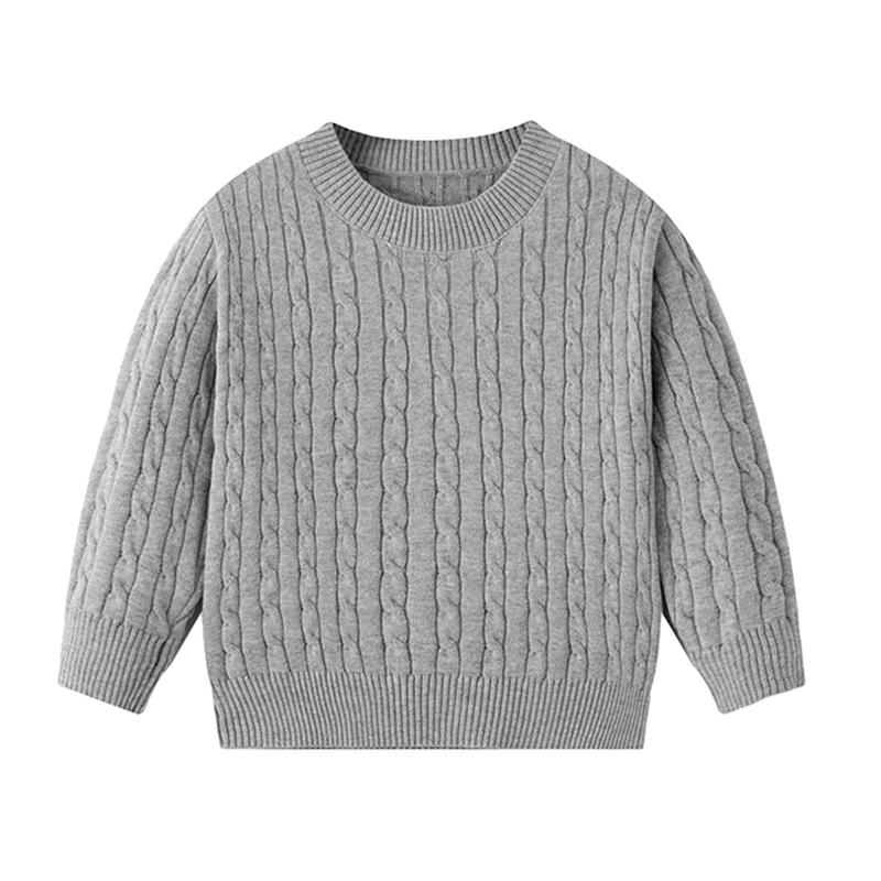 

Дитячий светр з круглим вирізом для дітей 3-7 років, однотонний трикотаж 3Y