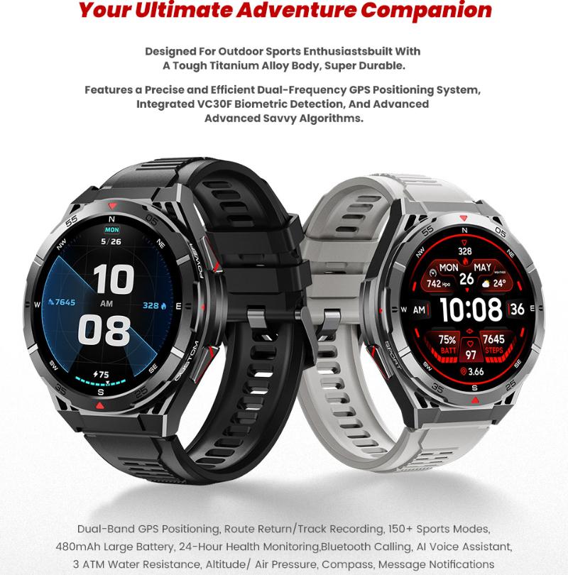 2025 Nuovo Smartwatch Sportivo GPS Uomo Schermo AMOLED HD 1,43 pollici Bussola Chiamata Bluetooth Frequenza Cardiaca Impermeabile smartwatch Per Android IOS