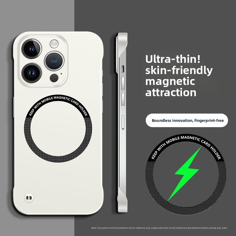 Frameless Magnetic Case For iPhone 17 Air 16 16E 15 14 13 12 11 Pro Max XS X XR 8 7 Plus SE 2 3 For Magsafe Hard PC Back Cover