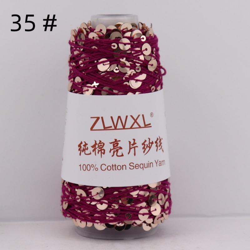 1000g /3200M 100% Cotton Yarn 6mm+3mm Special Sequin Yarn DIY Knitted Garment Accessories Rag Doll Knitting Yarn