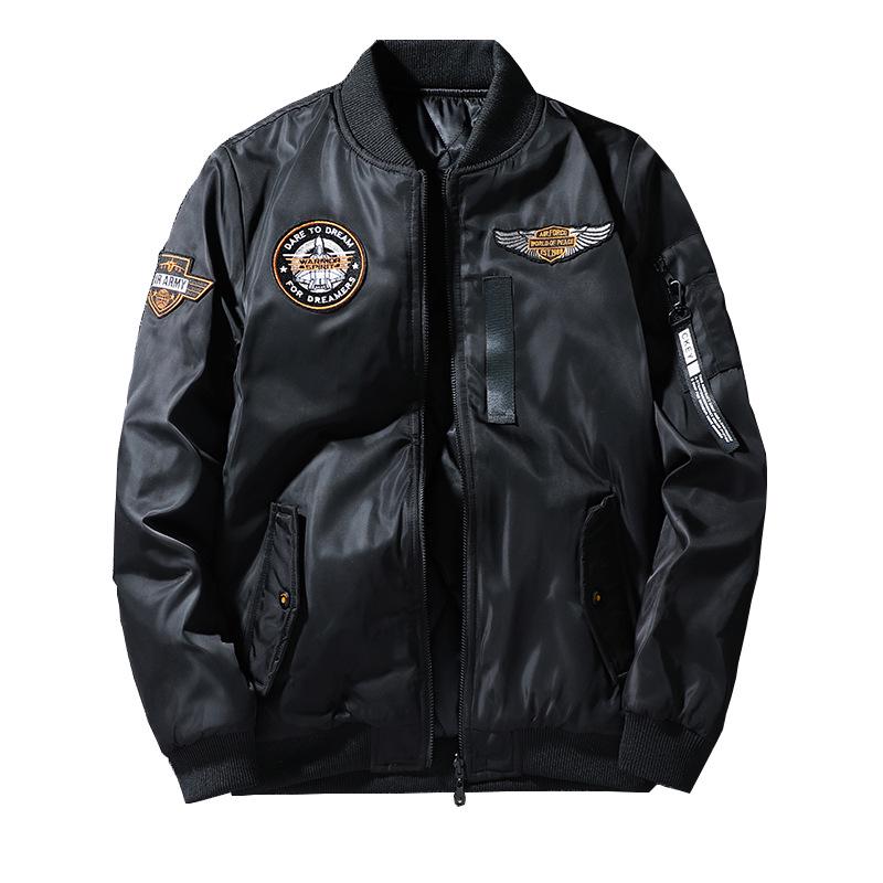 Men's Reversible Thickened Air Force Pilot Jacket - Trendy Plus Size Korean Baseball Style for Autumn/Winter