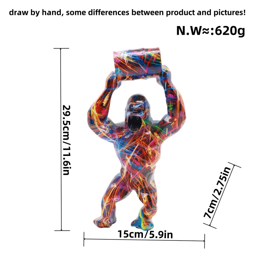 Creative Nordic Animal Orangutan Resin Sculpture Art Statue Nordic Home&Room Decoration Scene Decor, Theme Party Decor