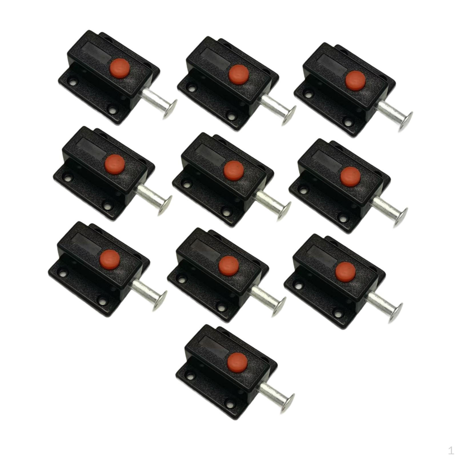 

Набор из 10 подпружиненных автоматических дверных защелок, кнопочный скользящий засов для чёрный