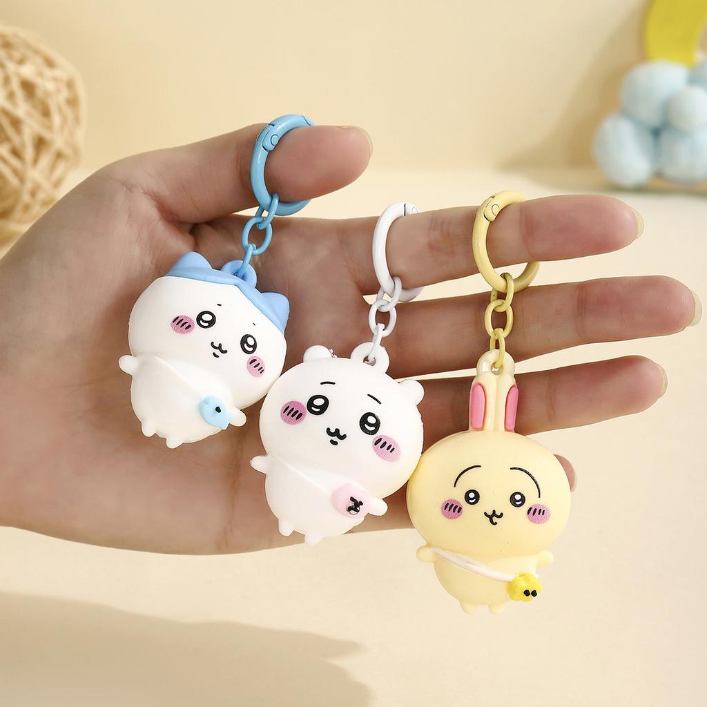 Kawaiijiyi PVC 3D Figure Keychain Cute Usagi Hachiware Ushachi Cartoon Pendant Bag Charm & Key Ring Perfect Gift
