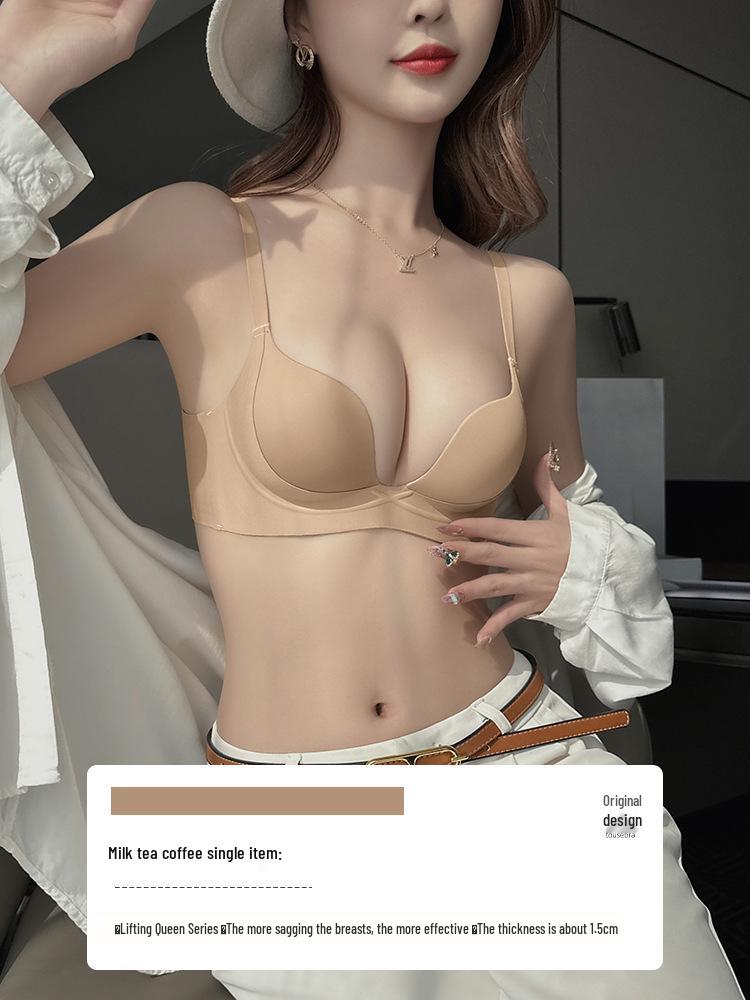 Seamless Lift Goddess Bra: Women's Small Bust, Summer Thin Style, Side Bust Control, Anti-Sagging, Sexy Half Cup.