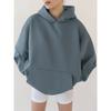 European and American New Loose Casual Hood Long sleeve Pocket Hoodie Top Loose Casual Hooded Top