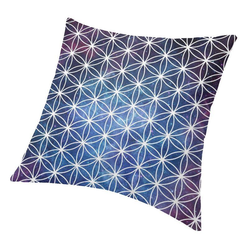 Sacred Geometry Flower Of Life Kuddfodral 45*45cm för vardagsrumssoffa Geometrisk Mandala Kuddfodral Sammets örngott