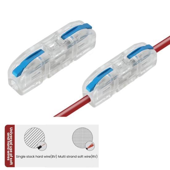 50 Pcs Lever Wire Connectors 1 In 1 Out Electrical Wire Butt Splice Inline Terminals Mini Quick Connector