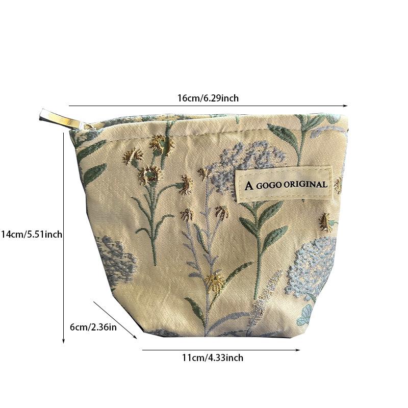 Girls' Small Canvas Makeup and Toiletry Bag with Zipper for Lipstick and Pencils