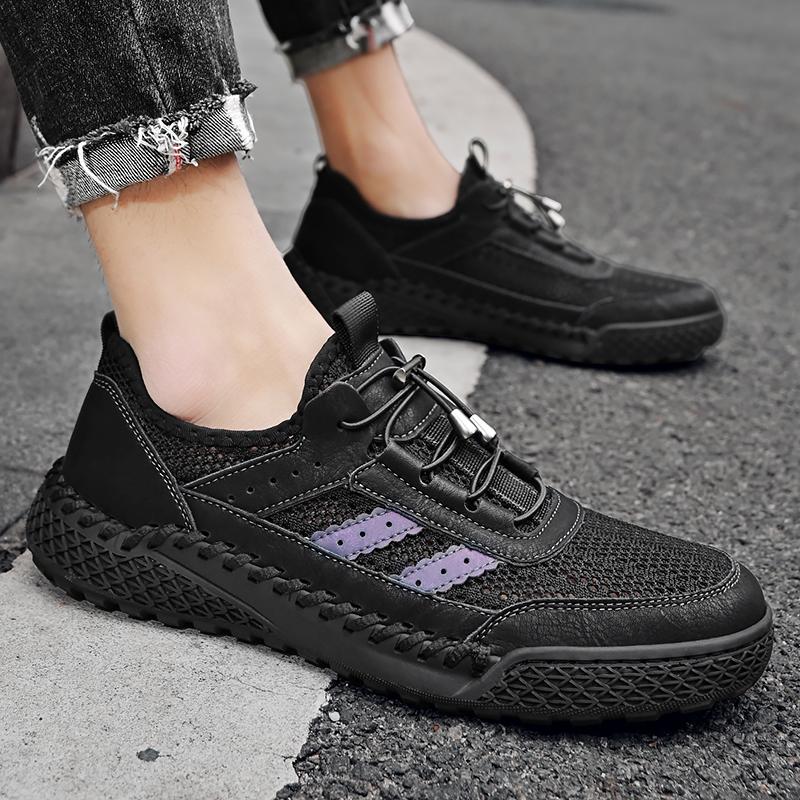 Sommer Herren Mesh Freizeit Sneaker Flats Atmungsaktive Fahrschuhe