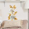 White Rose Gold Leaves Wall Sticker Elegant Vintage Home Decor for Bedroom Living Room Wall Art