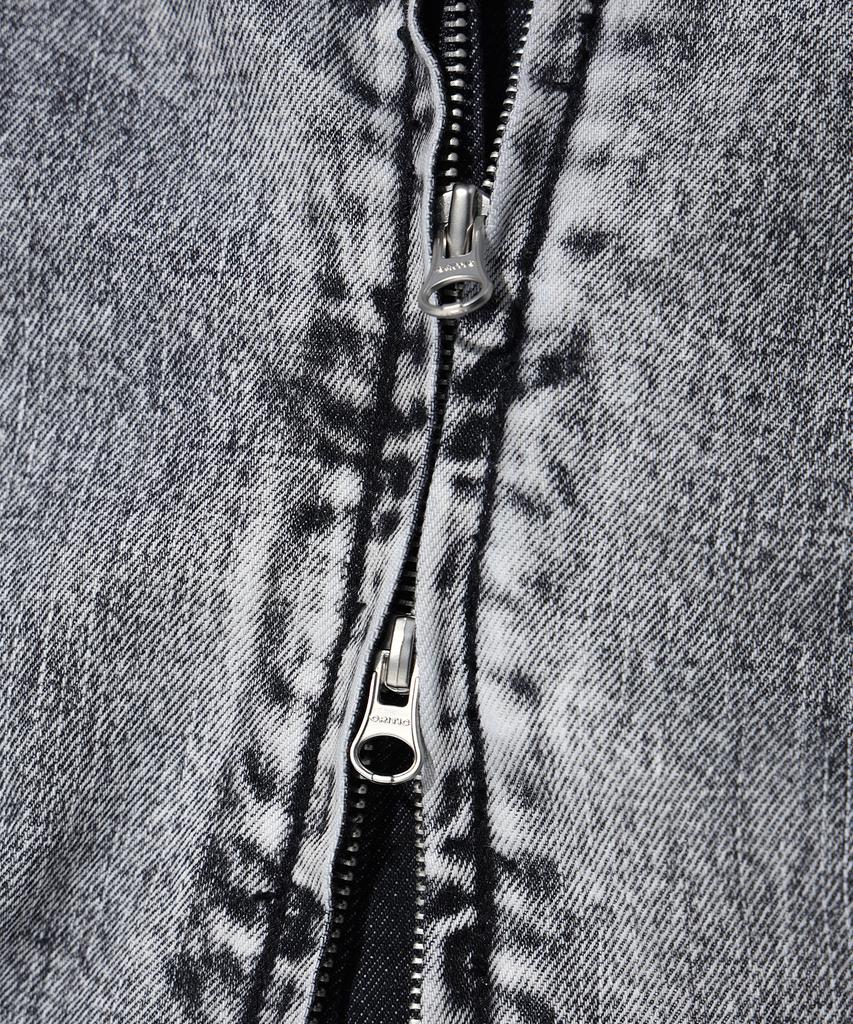 Critic Color Block Hood Denim Jacket Light Gray