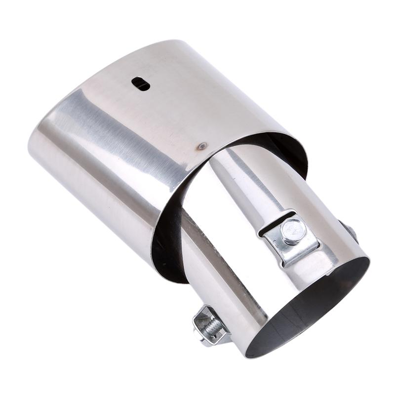 Punta de tubo de silenciador de escape redonda y recta trasera de coche cromada de acero inoxidable Universal