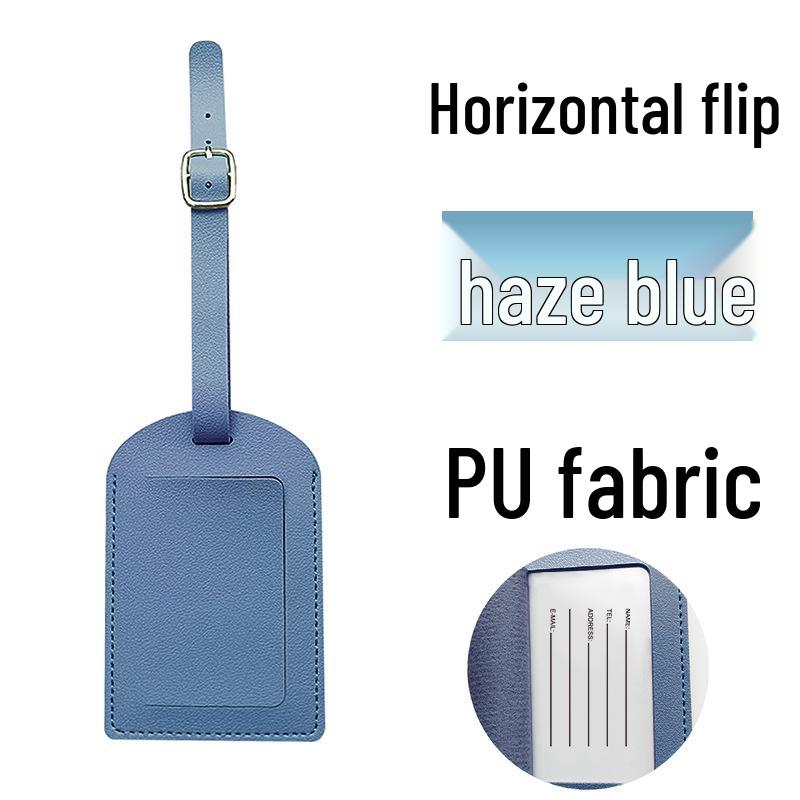 Available: Thickened PU Leather Luggage Tag - Horizontal/Vertical Flap with Pocket and Buckle, Includes Signature Paper.