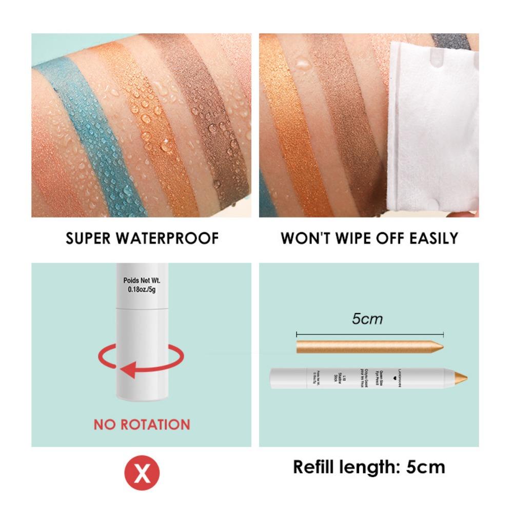 LANGMANNI Eye Makeup Color Eye Shadow Pens Lasting Without Fainting and Rolling Pen Knife Can Be Cut with Eye Shadow Pens