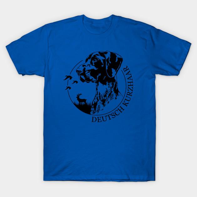 Summer Fashion Clothing Tshirt Deutsch Kurzhaar Dog Portrait Print Men Solid Color Slim Fit Short Sleeve Tops
