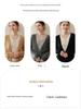 2025 Fall/Winter Women's Color Block V-Neck Cashmere Faux Two-Piece Cardigan