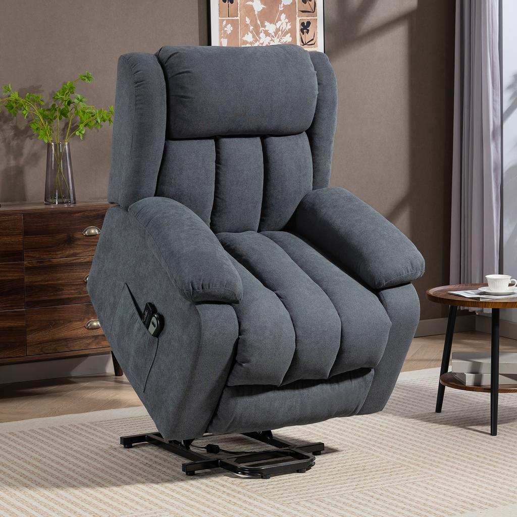 TV Chair with Lift Assist Electric Recliner with Reclining Function, Massage Function, 93x91x103 Cm, Dark Gray