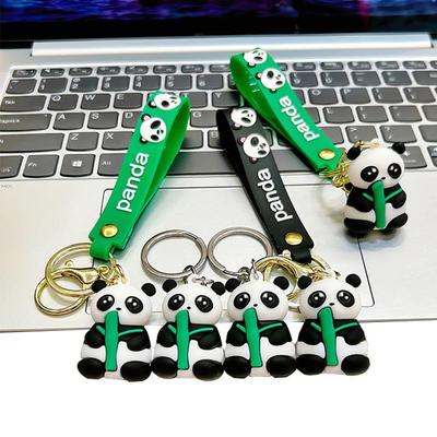 Yaratıcı Sevimli Panda Bambulu Anahtarlık Ucu - Çocuk Bayramı Hediyesi, Sırt Çantası Aksesuarı, Asılı Süs