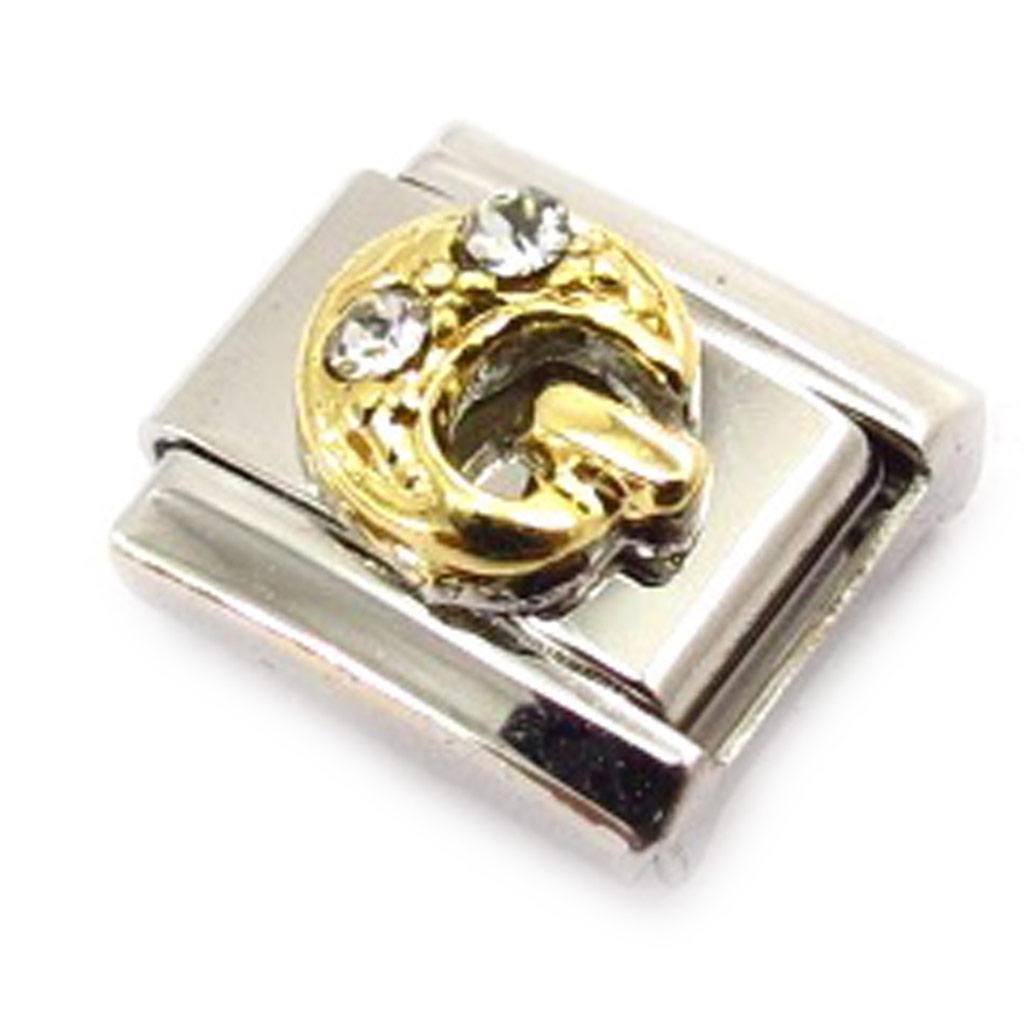 Les Trésors De Lily [C6047] - Maille 'Lettre G' Doré Blanc