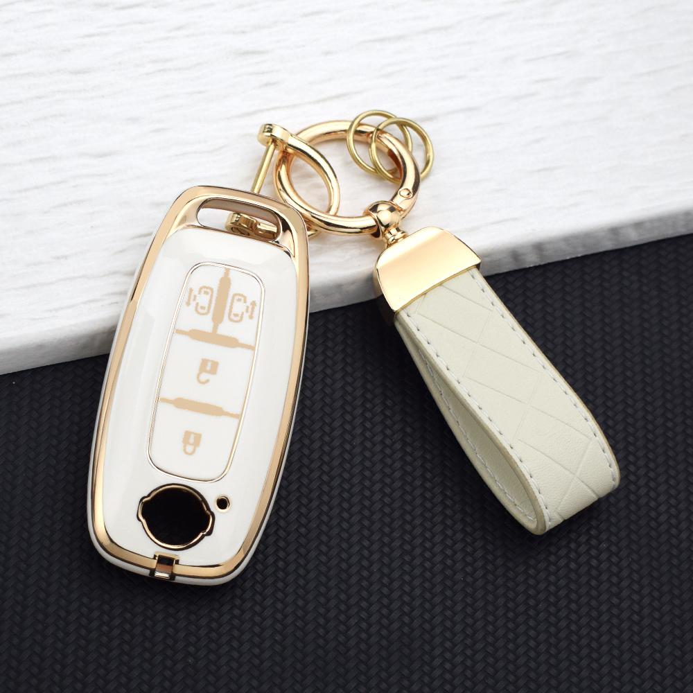 TPU Key Cover for Nissan Rogue X-Trail T33 Qashqai J12 Kicks Ariya Altima Juke Bluebird Sylphy 4 Buttons Anti-Scratch Key Holder