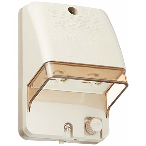 Panasonic WK4105 Fully Grounded Waterproof Double Outlet with Preventive Type and Earth Terminal for Both Exposed and Recessed Use Cream Gray
