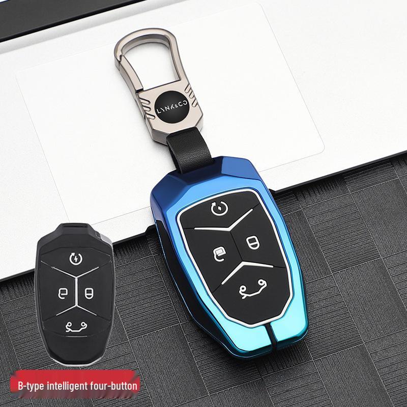 Fits 2018-2022 Lynk & Co Cars: Key Cover for 03, 02 Old Model, and 01 - Men's Metal Protective Shell with Buckle.