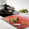 Glass Decorative Snack Serving Board Poppy Seed Field 60x52 Cm