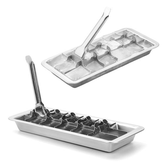 Stainless Steel Trays Ice Cube 18-Slot Ice Cube Mold with Easy Release Handle