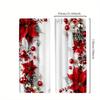 2pcs Sheer Polyester Vintage Christmas Dot Print Curtains for Living Room & Bedroom – All-Season Decor