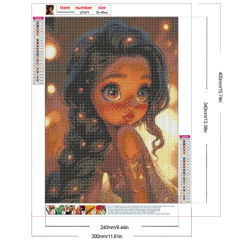 30*40CM 5D DIY Vollrunde Bohrer Strass Süßes Mädchen Kit Kunsthandwerk Mosaik Malerei Stickerei Handgefertigt Heimdekoration Geschenk