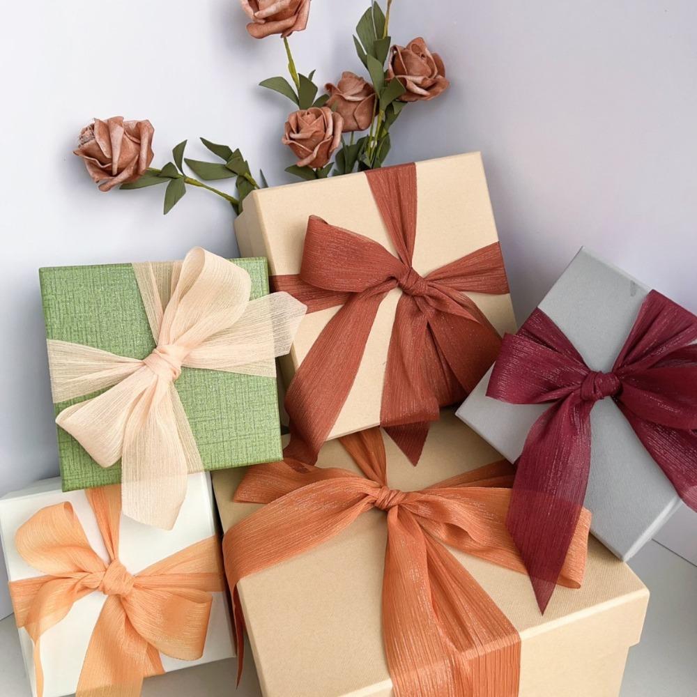 

3pcs Bouquet Wrapping Silver Sparkling Ribbon Gift Packing Packaging Yarn Ribbon Flower 2