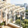Stainless Steel Windproof Drying Rack with Clips for Underwear and Baby Socks