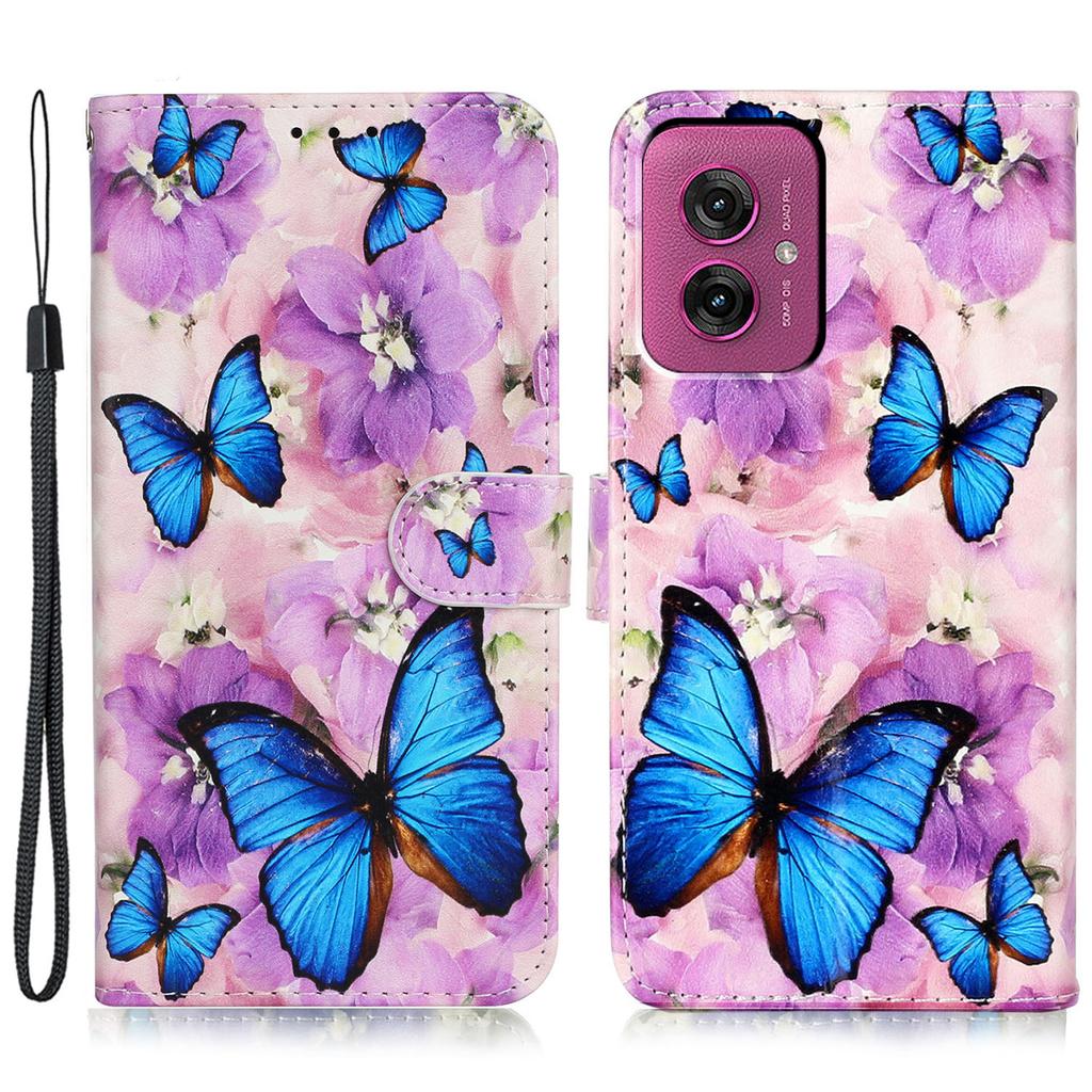 For Motorola Moto G55 5G Case Pattern Leather Wallet Phone Cover with Card Holder