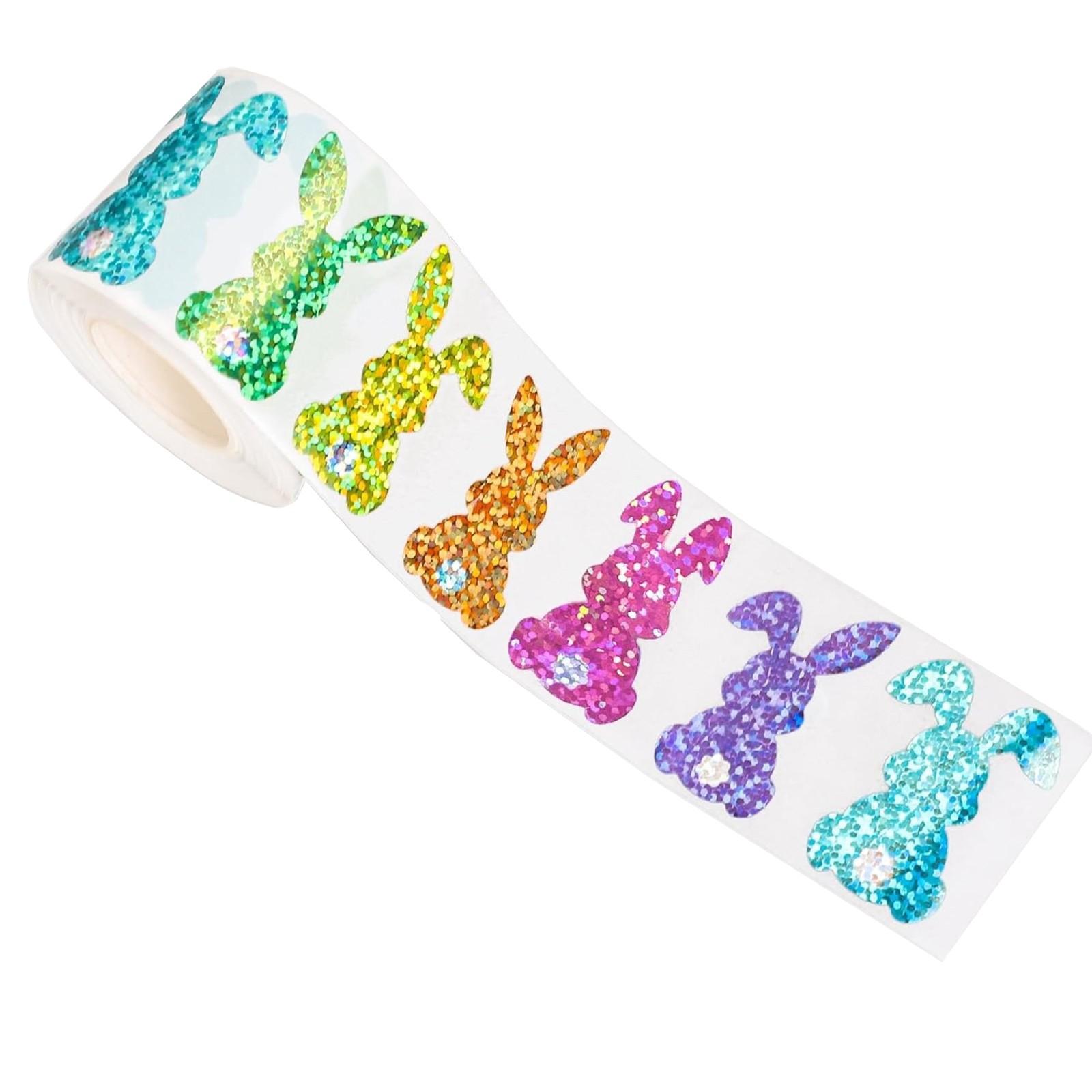 

500 наклеек с пасхальными кроликами, этикетки, красочные самоклеящиеся декоративные узоры с кроликами для детей, конверты для скрапбукинга, открытки для творчества One Size